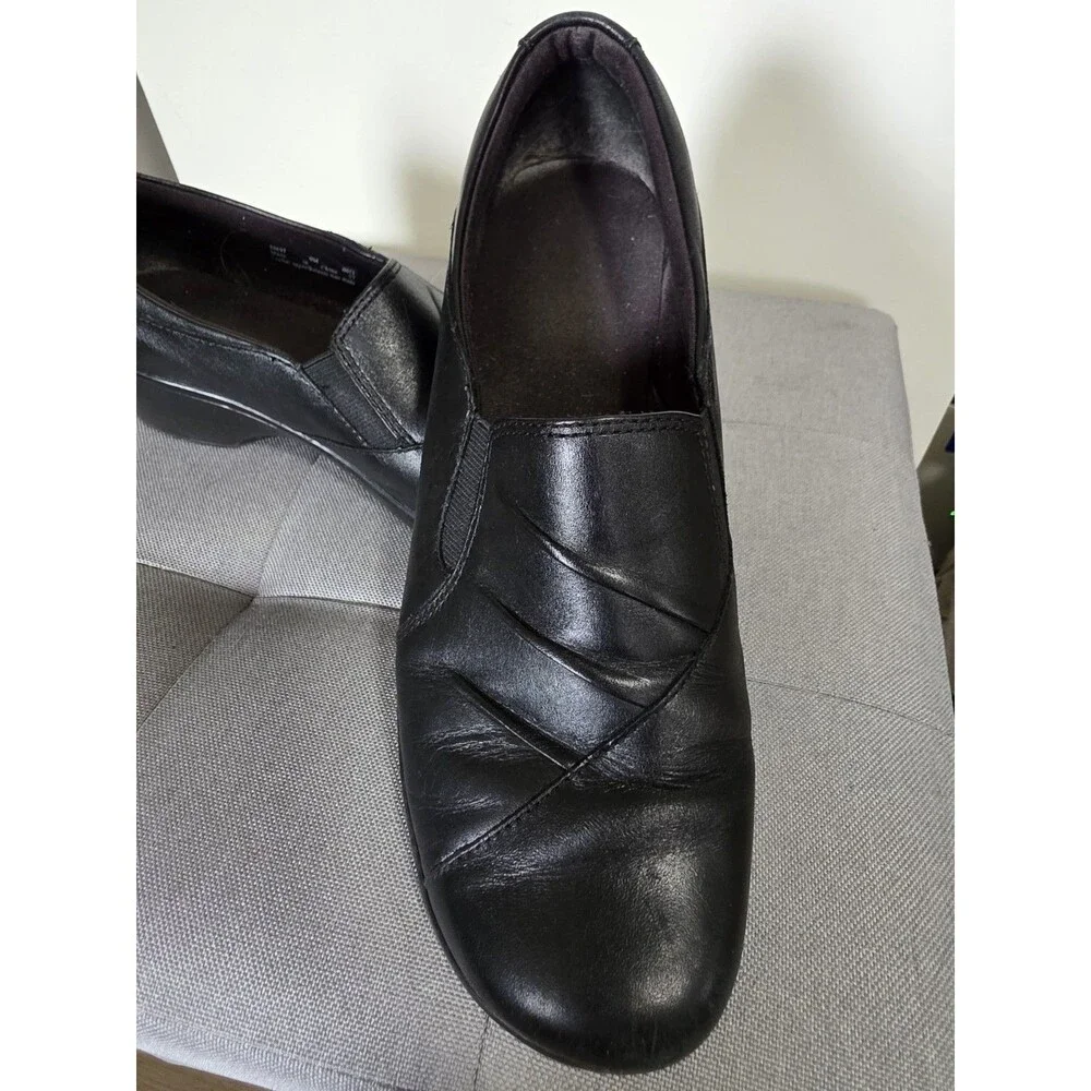 Nice Clarks May Marigold Loafers  Women's 9 M Shoes Black Leather Slip on Shoes